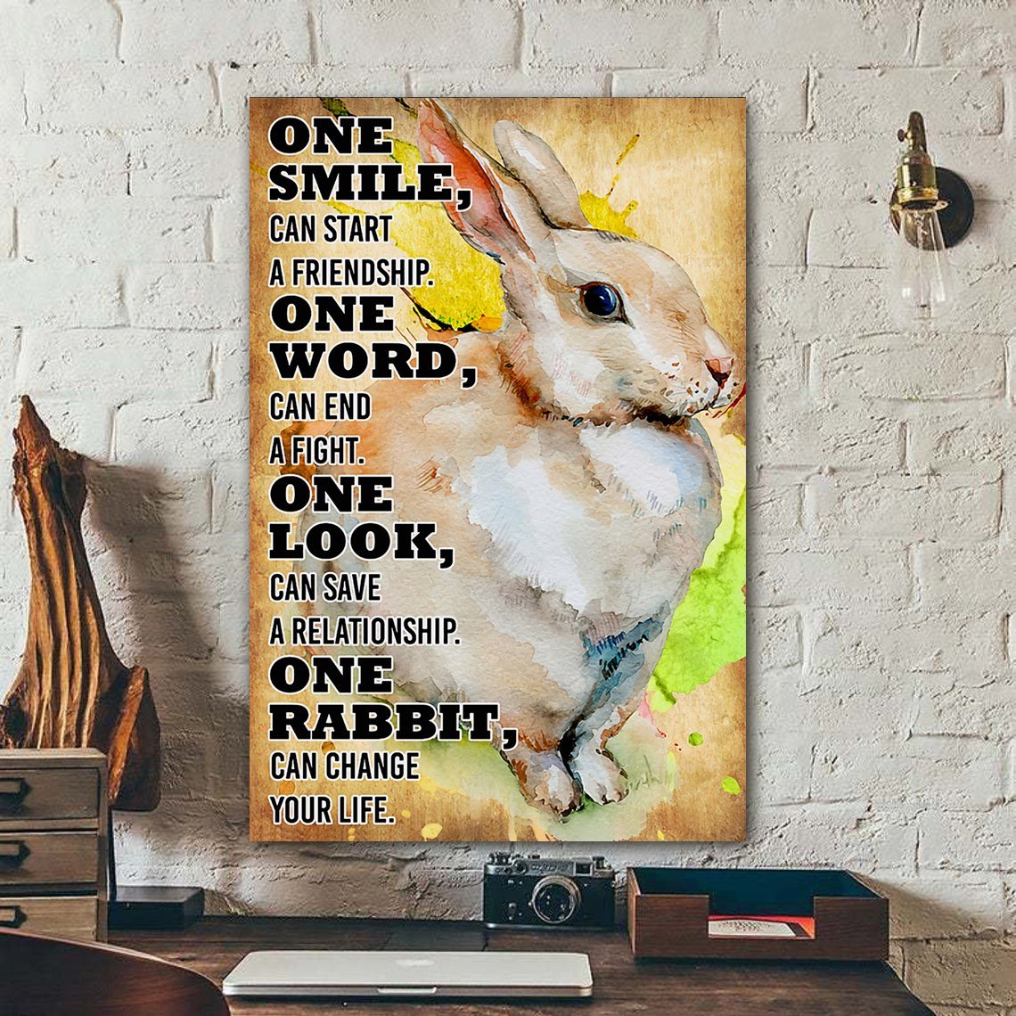 Rabbit Can Change Your Life, Watercolor Poster