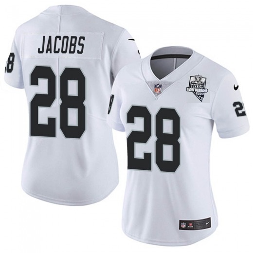 Womens Las Vegas Raiders White #28 Josh Jacobs 2020 Inaugural Season Vapor Untouchable Limited Stitched Jersey