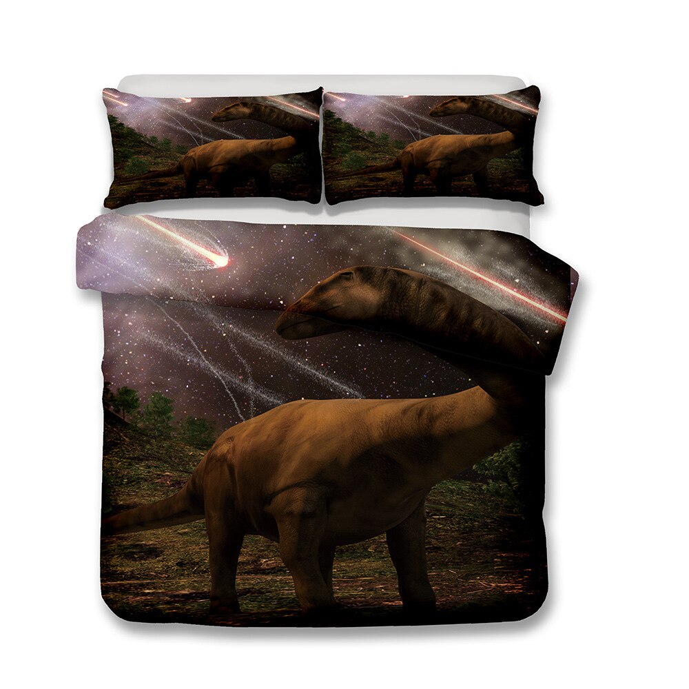 3D Hd Printing Bedding Set Custom Duvet Cover Set Cartoon Dinosaurs Bed Set Bedclothes