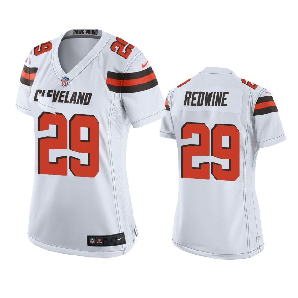 Cleveland Browns Sheldrick Redwine 2019 NFL Draft White Game Womens Jersey