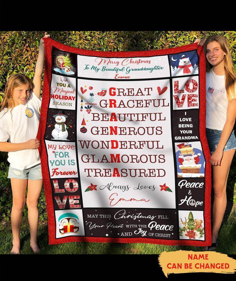 [Personalized Name] I Love Being Your Grandma – Gift For Grandma, Home Decor – Personalized Custom Blanket