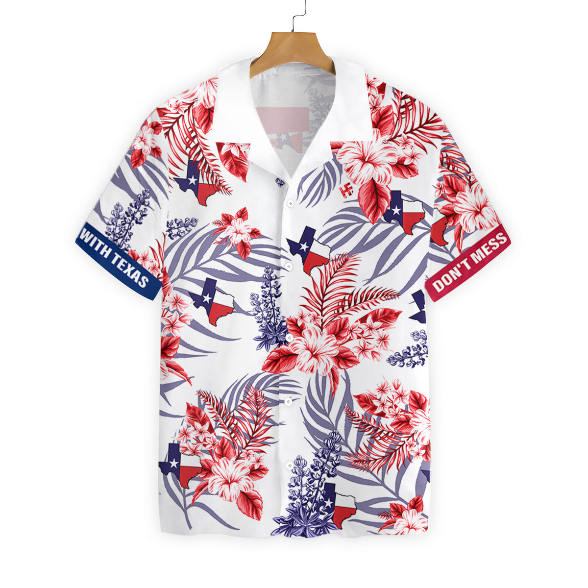 Texas Hawaii Shirt Floral Bluebonnet Mess Hawaii Shirts For Women Ha74964