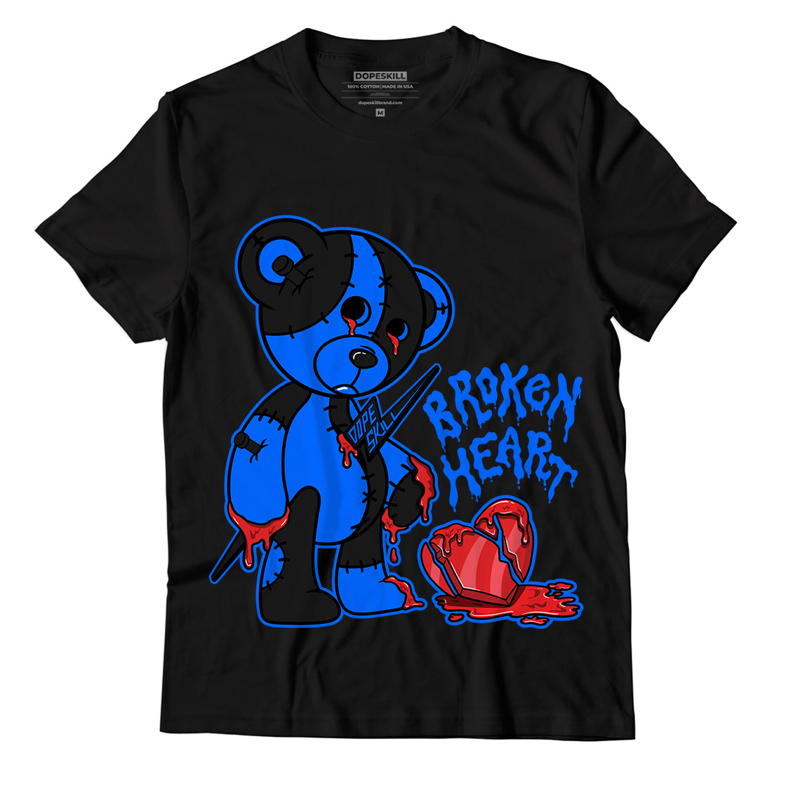 Yz 350 Boost V2 Dazzling Blue Dopeskill T-Shirt Broken Heart Graphic