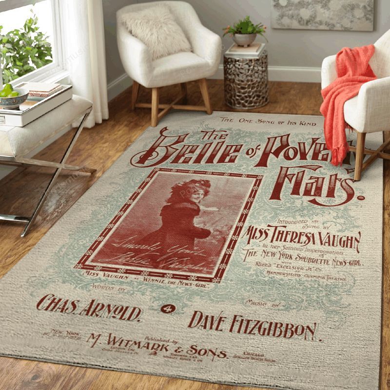 The Belle Of Poverty Flats Music Art Area Rug Living Room Rug Home Decor Floor Decor