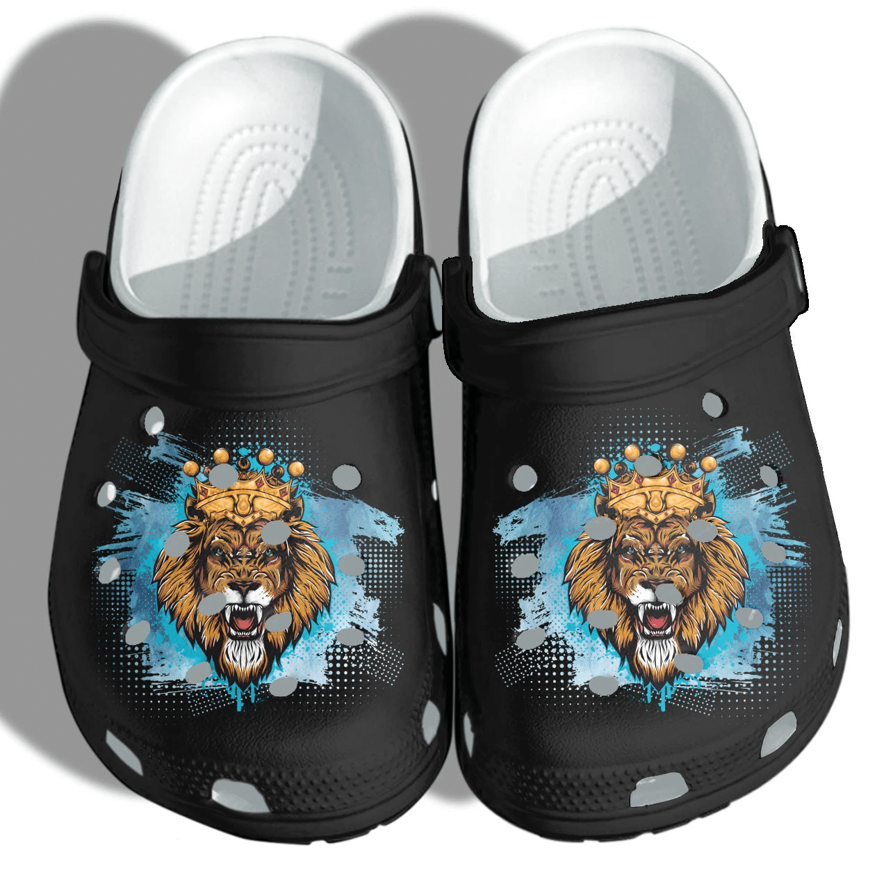 Lion Father Black King Shoes clogs Husband Gifts – Black Lion clog Shoes Gifts Men Fathers Day 2021