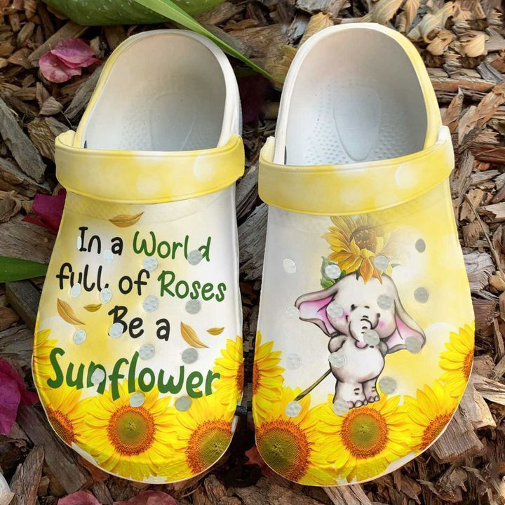 Elephant Crcocband Personalized Be A Sunflower Classic Clogs Shoes