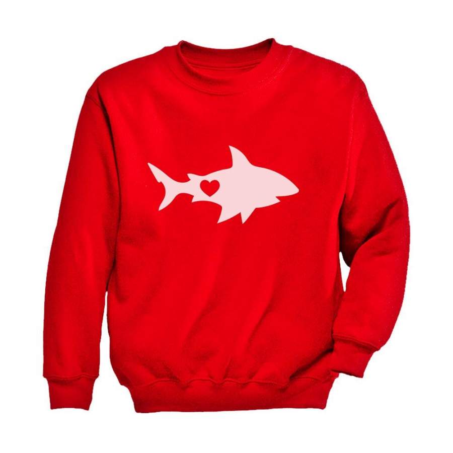 Valentine’s Day Shark with a Heart Toddler/Kids Sweatshirt