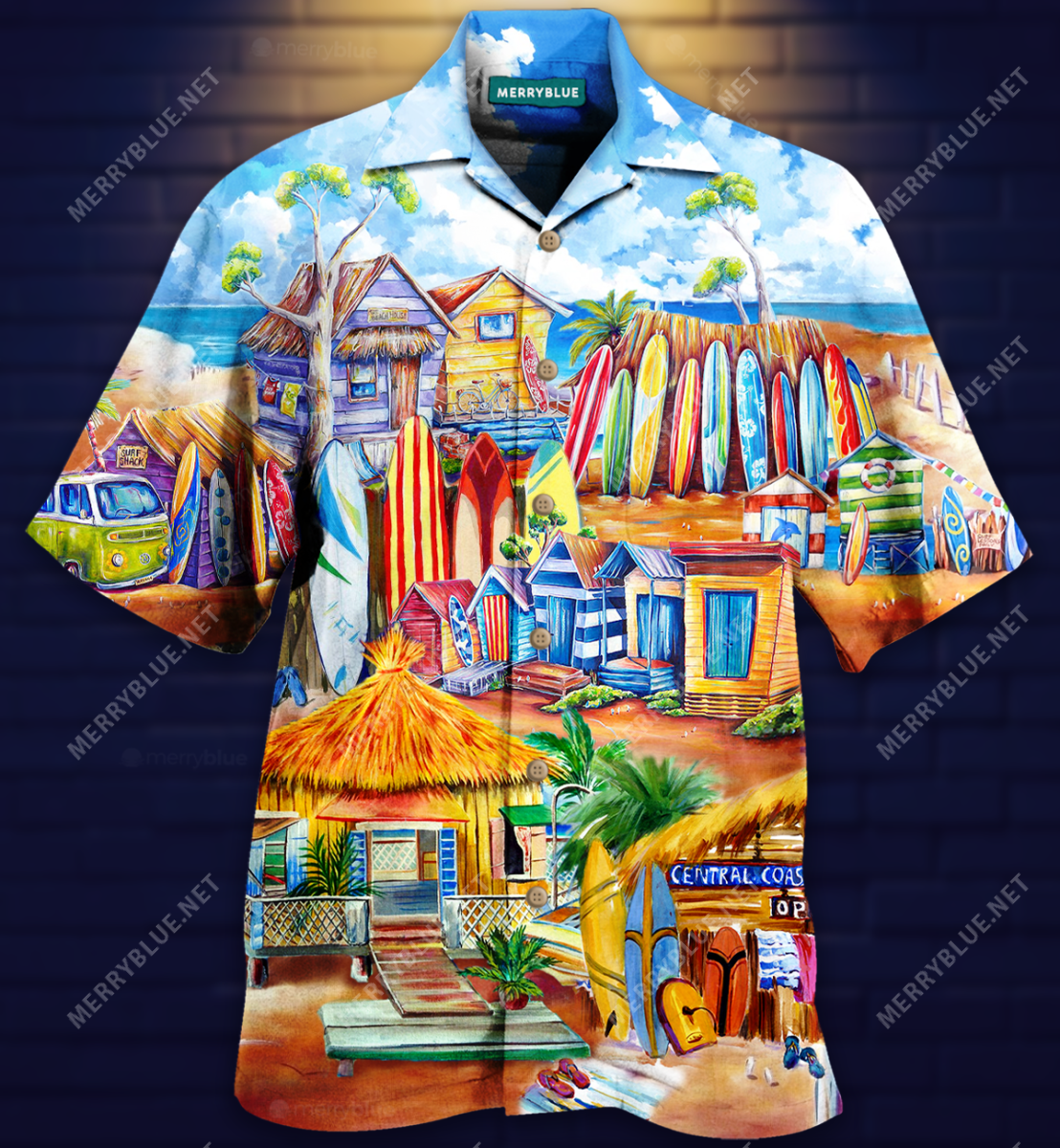 Colorful Surfboard And Surf Shack Unisex Hawaii Shirt Ha38737