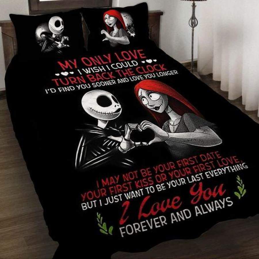 I love you forever and always Black Bedding Set Quilt Bed Set