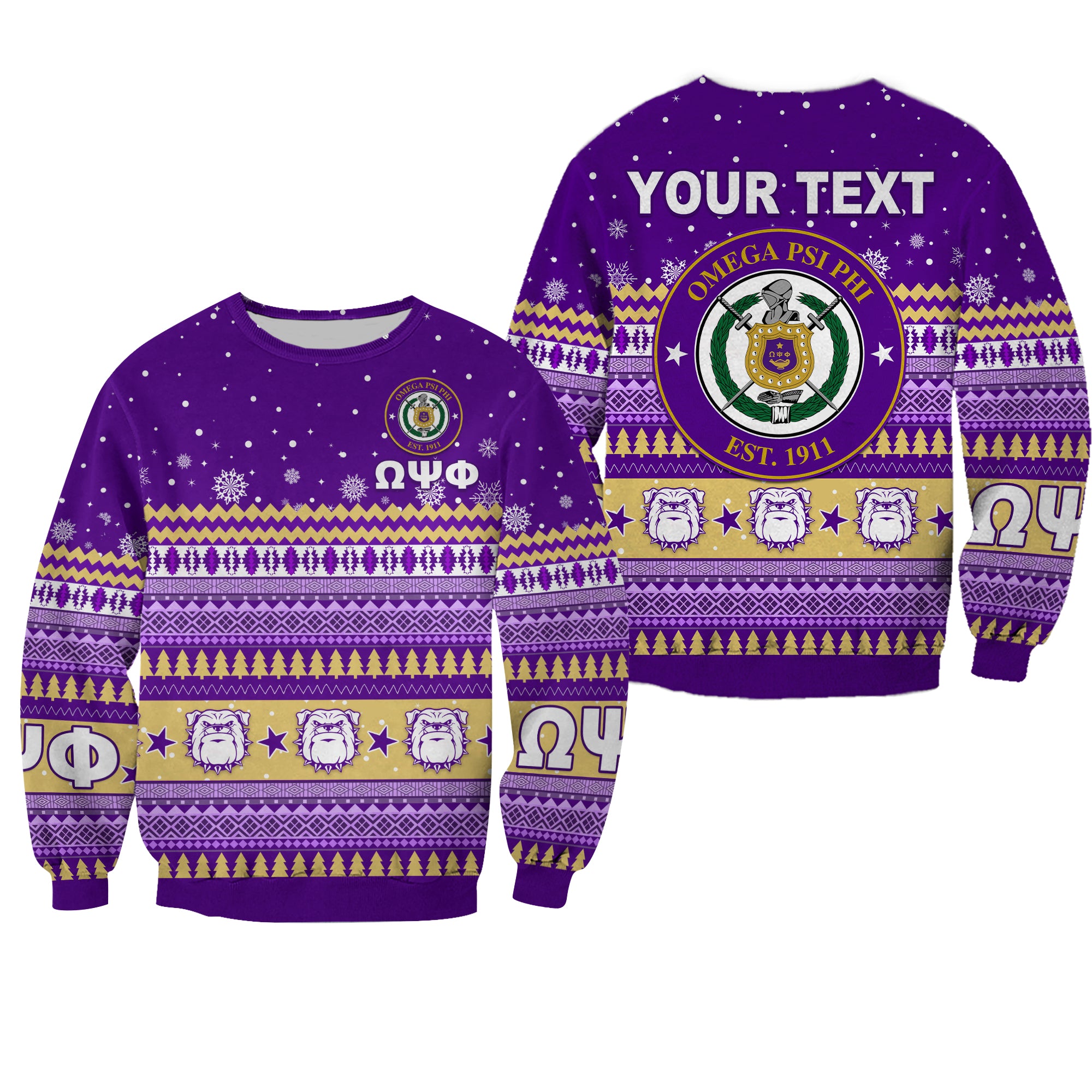 (Custom Personalised) Omega Psi Phi Christmas Sweatshirt African Pattern Lt13