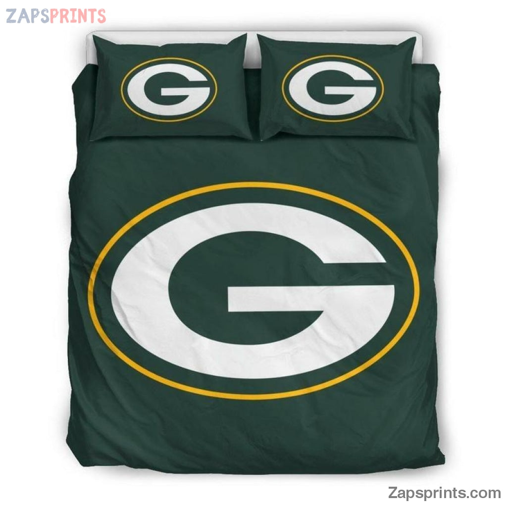 Green Bay Packers Green Background V26 3D Printing Bedding Set Gift For Fan Football Lovers