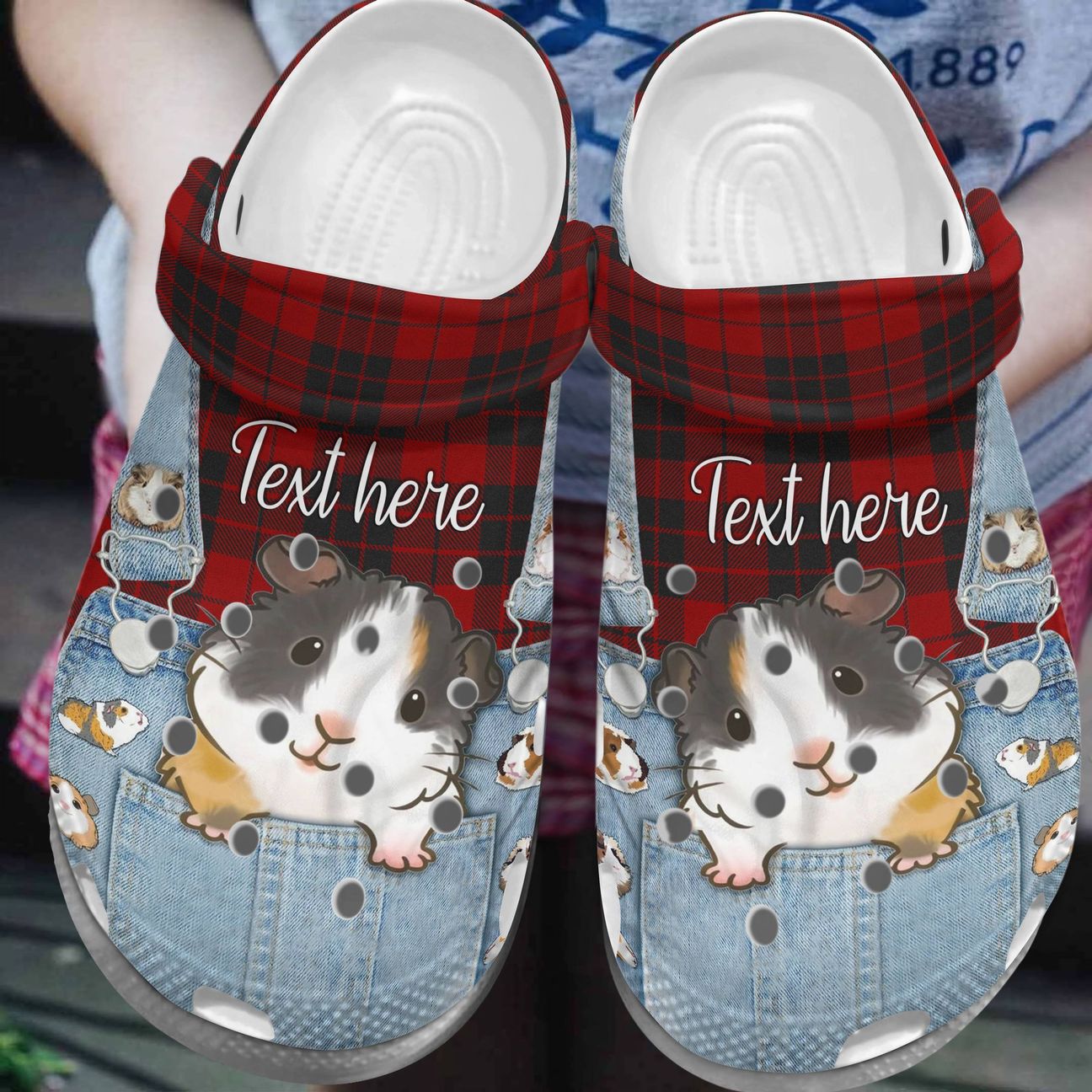 Guinea Pig Personalized Personalize Clog, Custom Name, Text, Fashion Style For Women, Men, Kid, Print 3D Whitesole Lovely Guine Pig