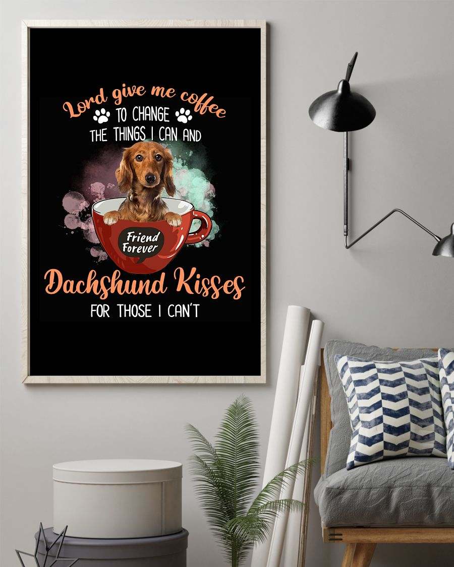Dachshund Kisses And Coffee poster