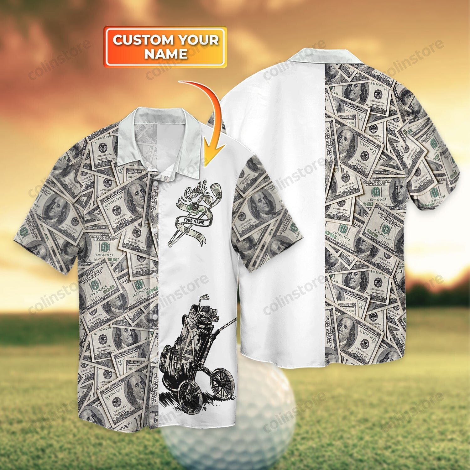 Custom Name Golf Money Hawaii Shirt Ha18741