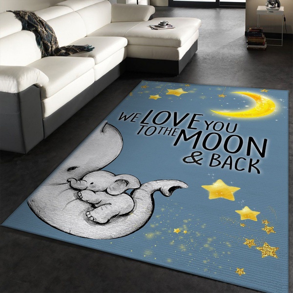 Elephant love you to the moon and back light rug dining room rugs