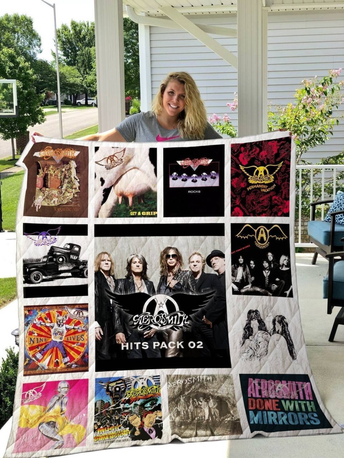 Aerosmith Album Music Band Thank You For The Memories 8K858 Gift Lover Quilt Blanket Ii0