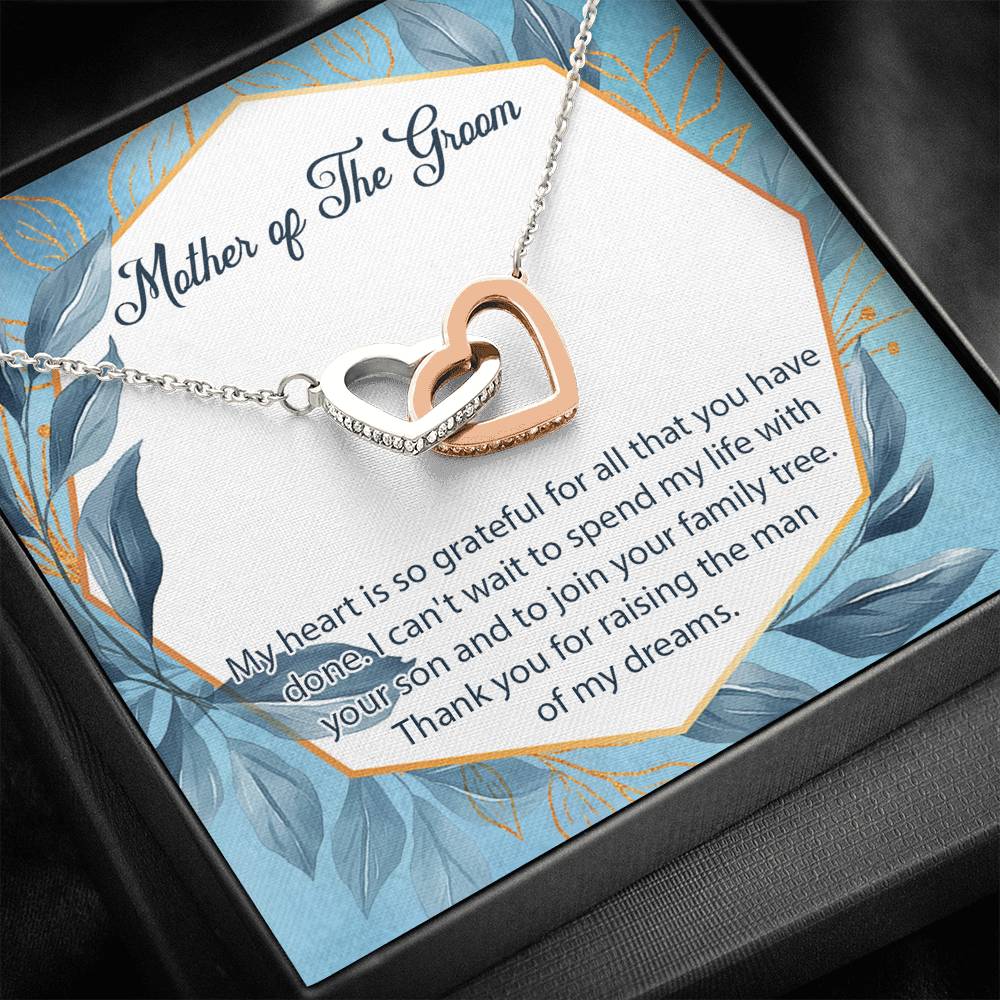 Mother Of The Groom Necklace, Mother Of The Groom Wedding,Gift For Mother Of The Groom Interlocking Hearts Necklace, Gift For Mom On Wedding