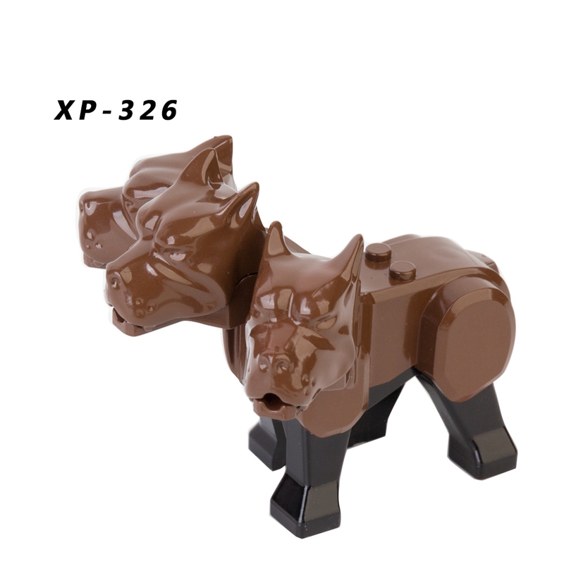 Animal Model Tiger Three-Headed Dog Elephant Assembly Building Blocks Educational Toys Gifts For Children New Year 2021 Figures alx