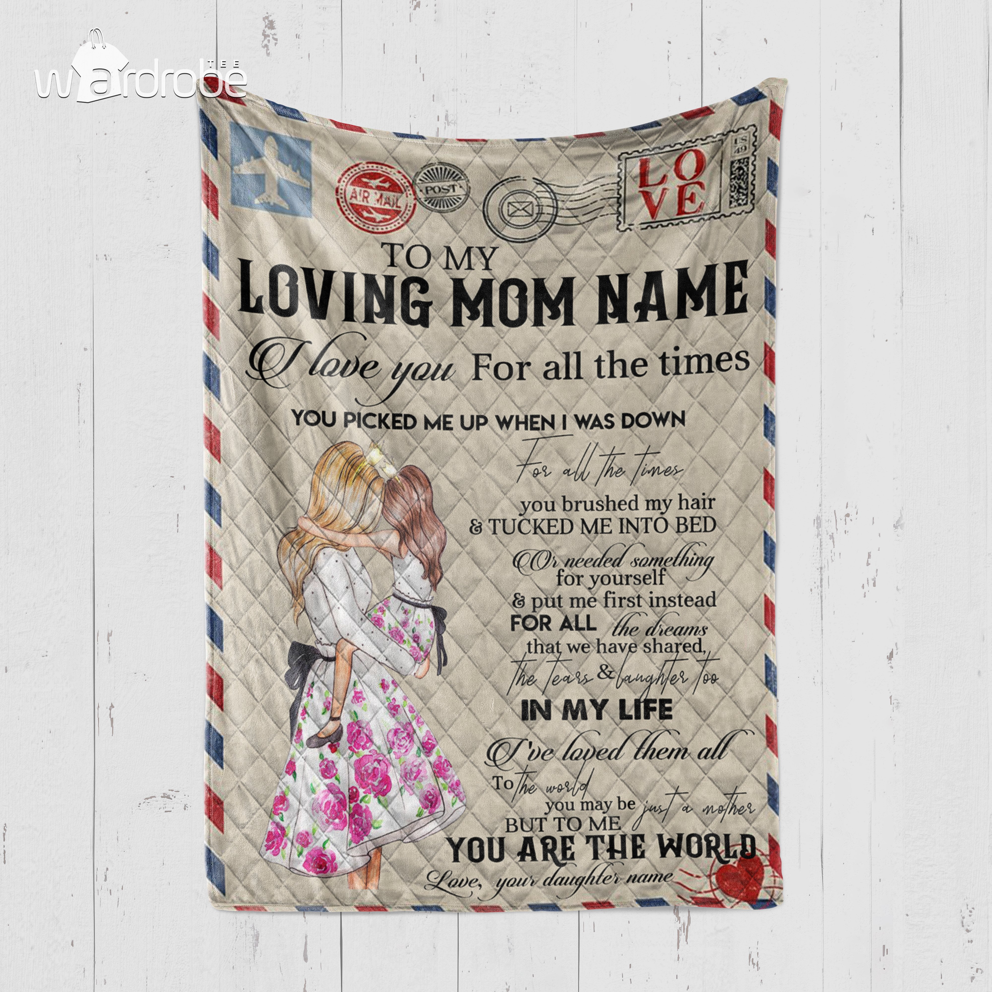 Personalized Mother’s Day Gift Custom Blanket Letter From Daughter To My Mom – Quilt Blanket