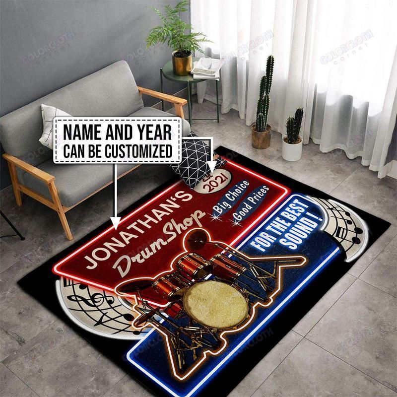 Personalized Drum Recording Studio Rug HT160608