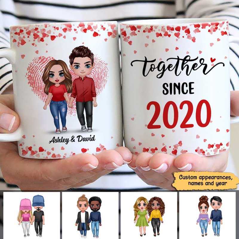 Doll Couple Standing Gift For Him For Her Personalized Mug