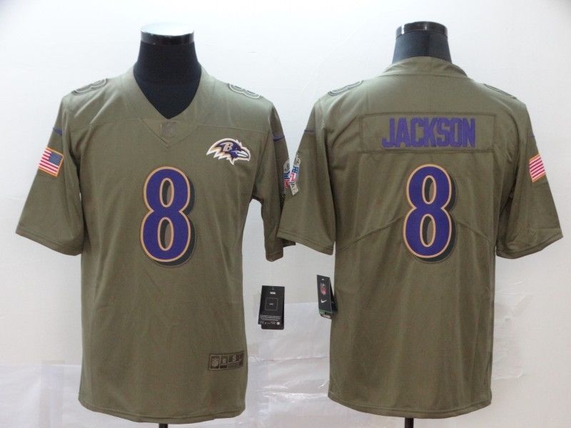 Baltimore Ravens Lamar Jackson #8 NFL 2020 Grey Jersey