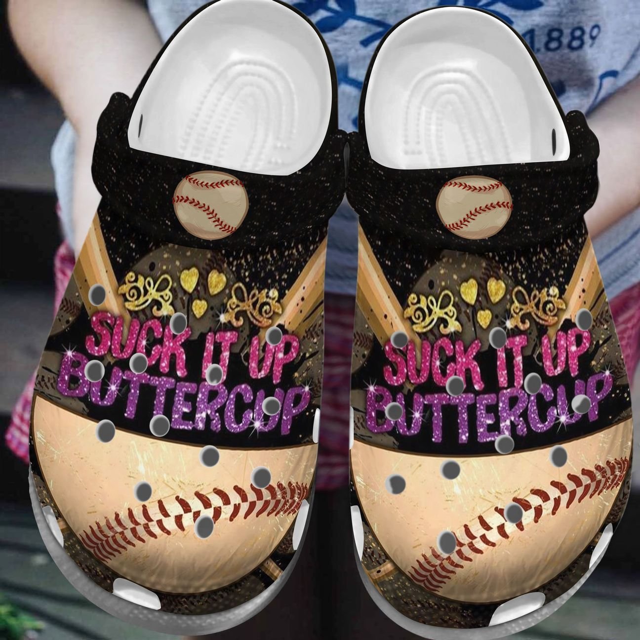 Baseball Personalized Clog, Custom Name, Text, Color, Number Fashion Style For Women, Men, Kid, Print 3D Buttercup