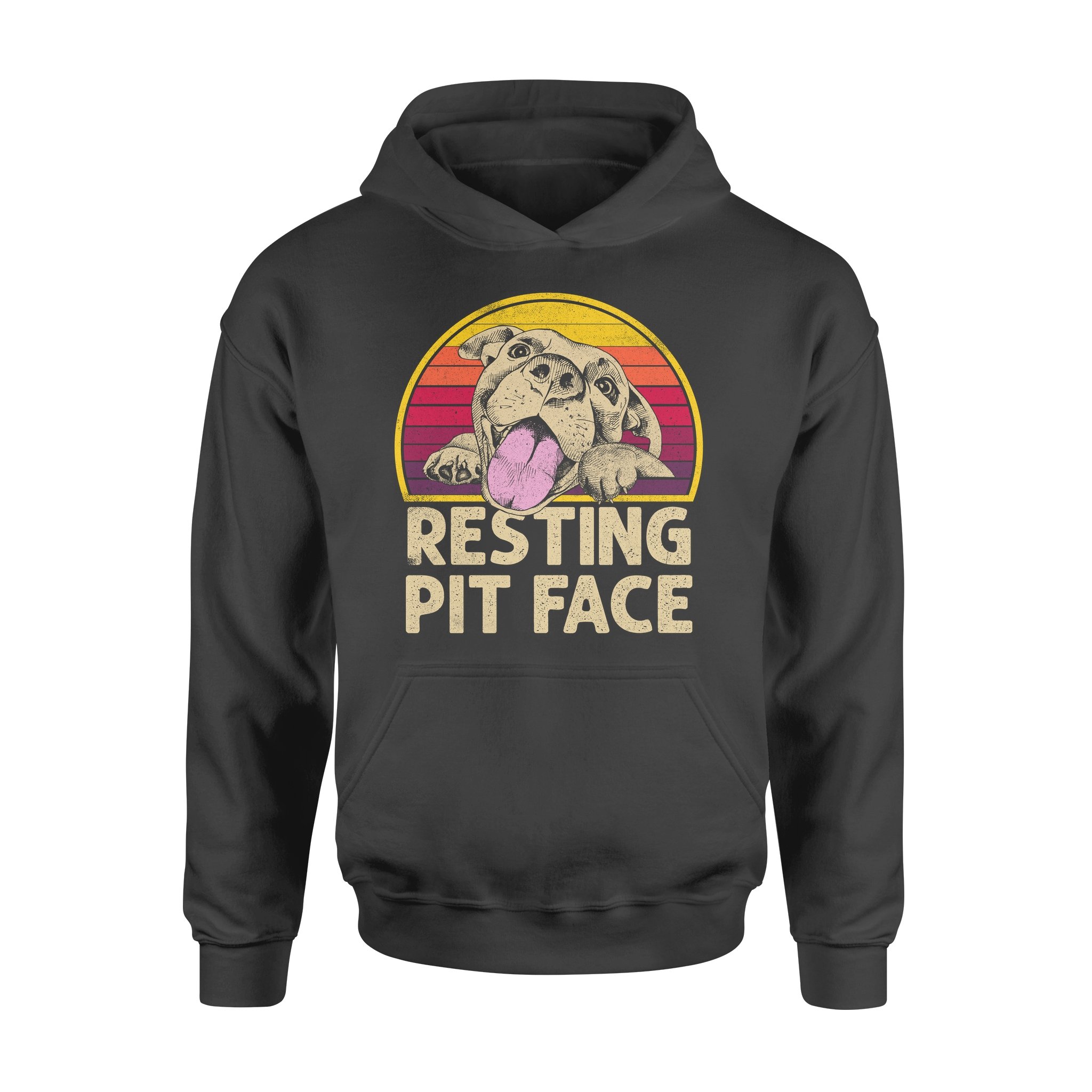 Dog Pitbull Resting Pit Face Funny Dog – Premium Hoodie