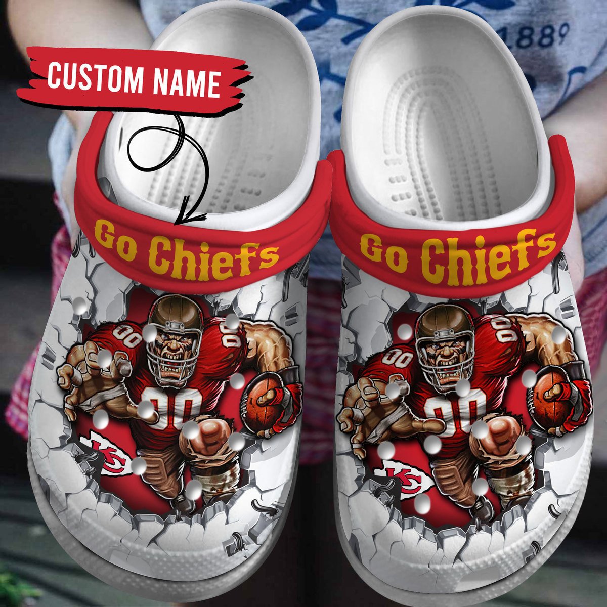 Kansas City Chiefs Mahomes NFL Sport Crocss Crocband Clogs Shoes Comfortable For Men Women and Kids