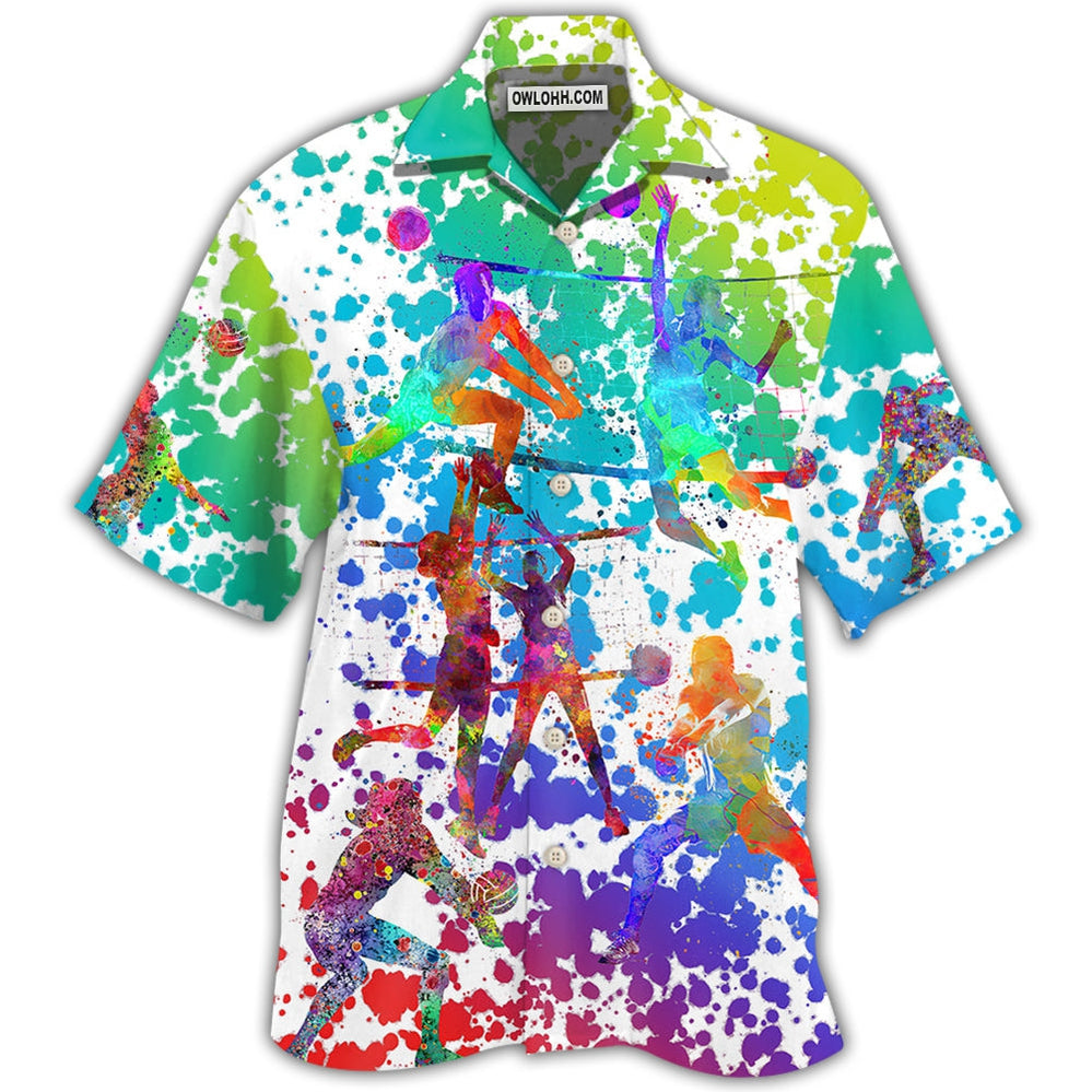 Volleyball Colorful Painting – Hawaiian Shirt  – Owl Ohh