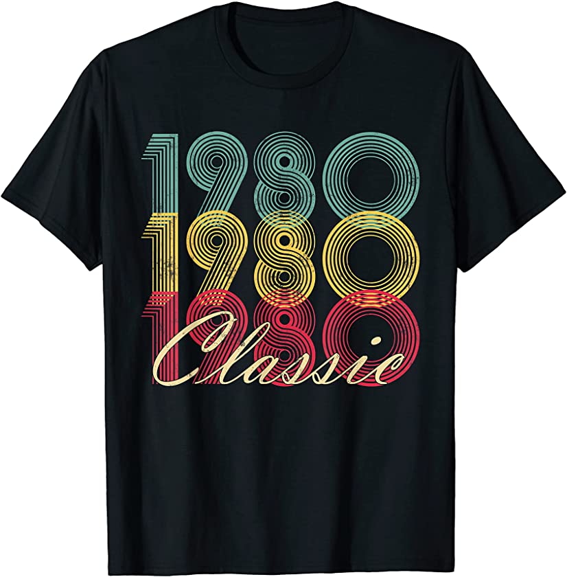 41st Birthday Vintage 1980 Classic 41 Years Old Born T-Shirt