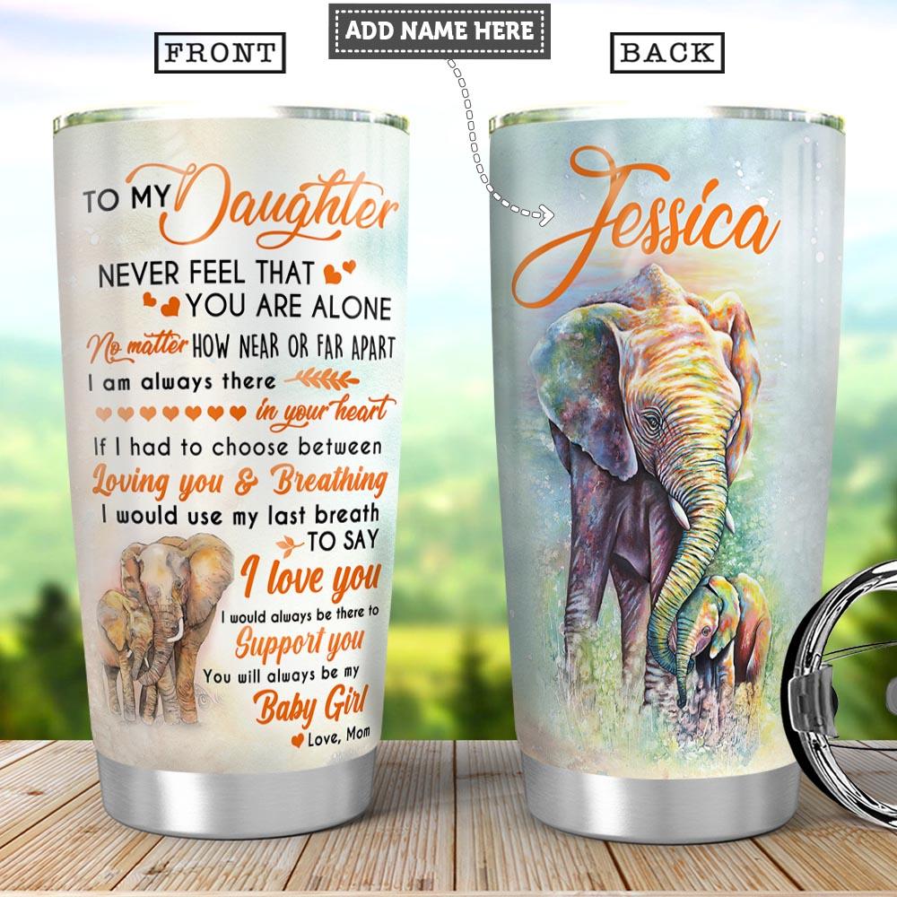 Personalized Elephant Mom To Daughter PYZ1212006 Stainless Steel Tumbler