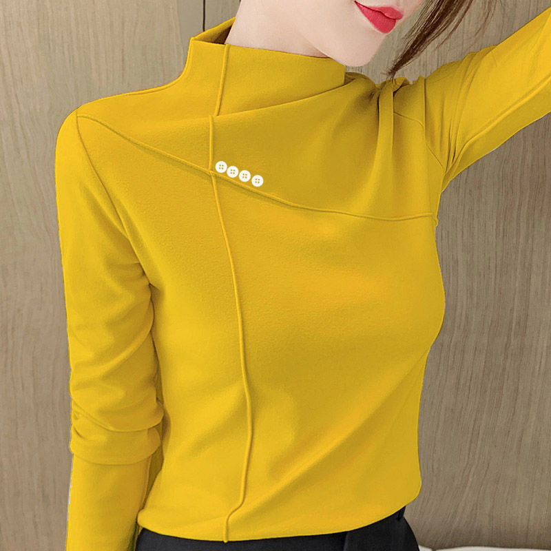 Woman Pullovers Sweater TShirts Autumn Winter Turtleneck Women’s Clothing Crop Top Mujer Camisetas Halloween alx