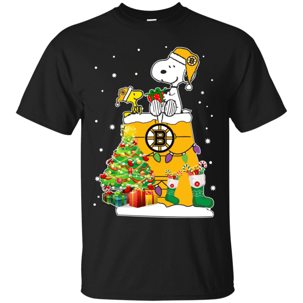 Cover your body with amazing Boston Bruins Snoopy & Woodstock Christmas Shirt Cotton Shirt