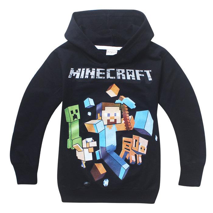 2018 Baby Boys T-Shirt Long Sleeve Minecraft Pattern Sport T-Shirts Cotton Children Clothes Kids