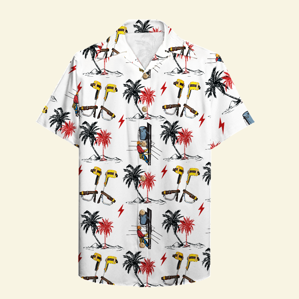 Lineman Power Poles Hawaii Aloha Shirt Ha31039