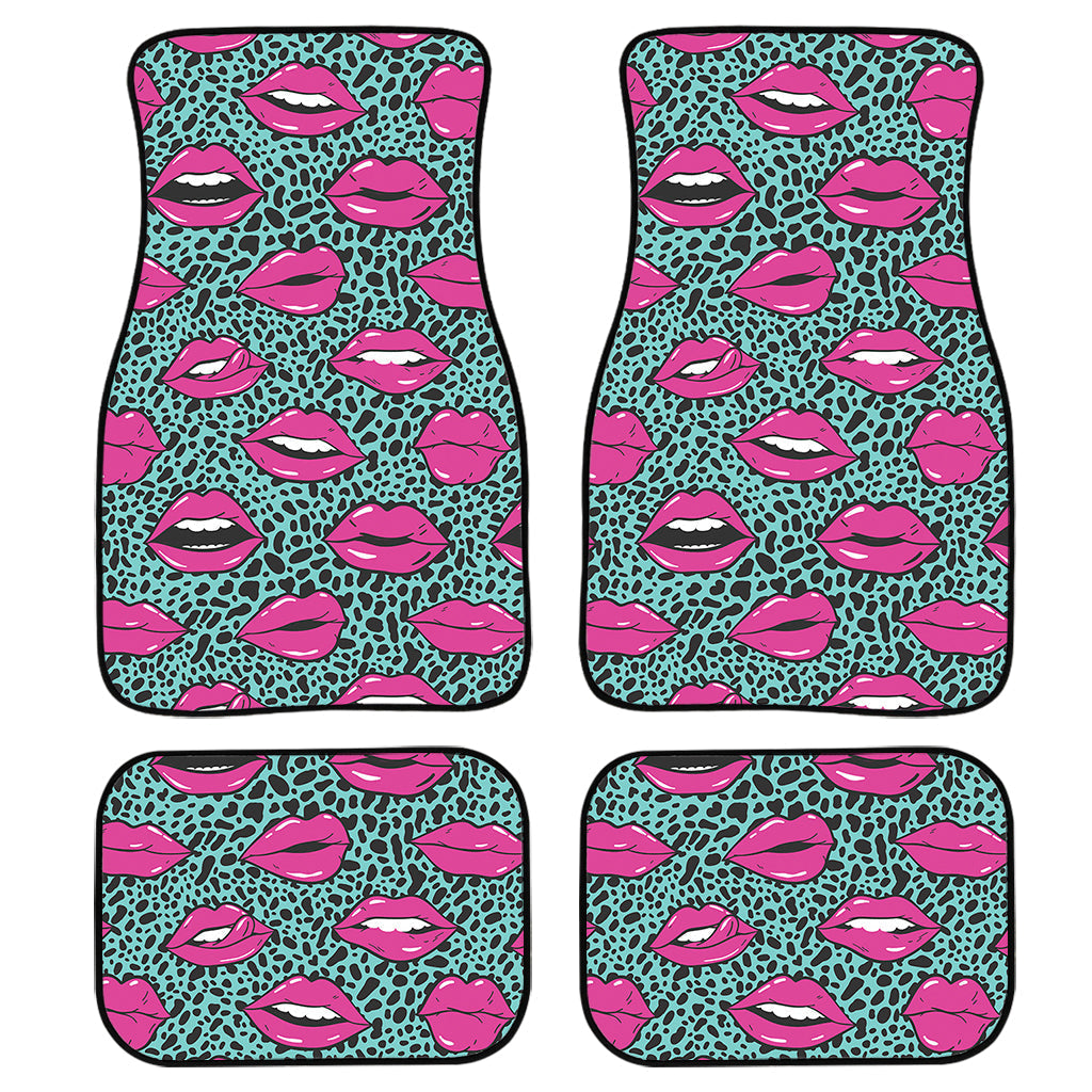 Purple Lips Pattern Print Front And Back Car Floor Mats, Front Car Mat