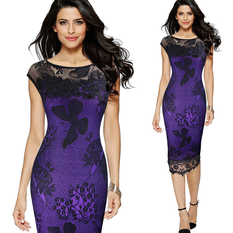 TMWEVN Lace Embroidered Dress Fashion Sexy Pencil Dress Party Dress Plus Size Women Dresses alx