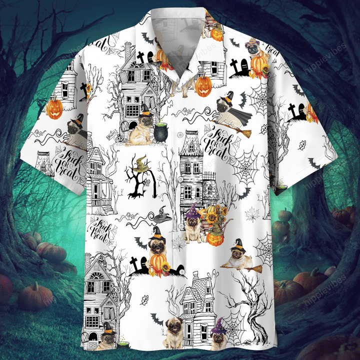 Pug Halloween Hawaii Shirt For Men Women Adult Ha63737