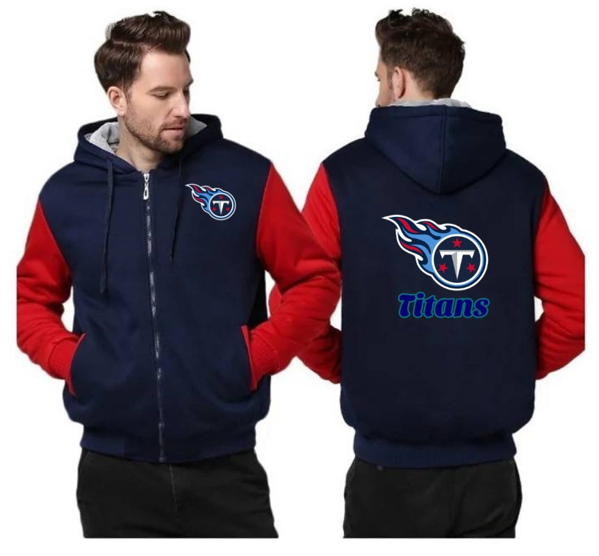 Tennessee Titans Printing Fleece Red Hoodies Jacket