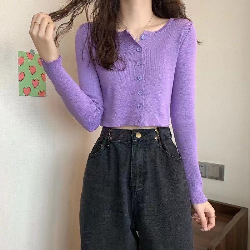 Women Cardigans Solid O-neck Knitted Stretchy Bm Style Trendy Cozy Retro Fairy Sweet Kawaii Ulzzang All-match Crop Tops Hot Slim alx