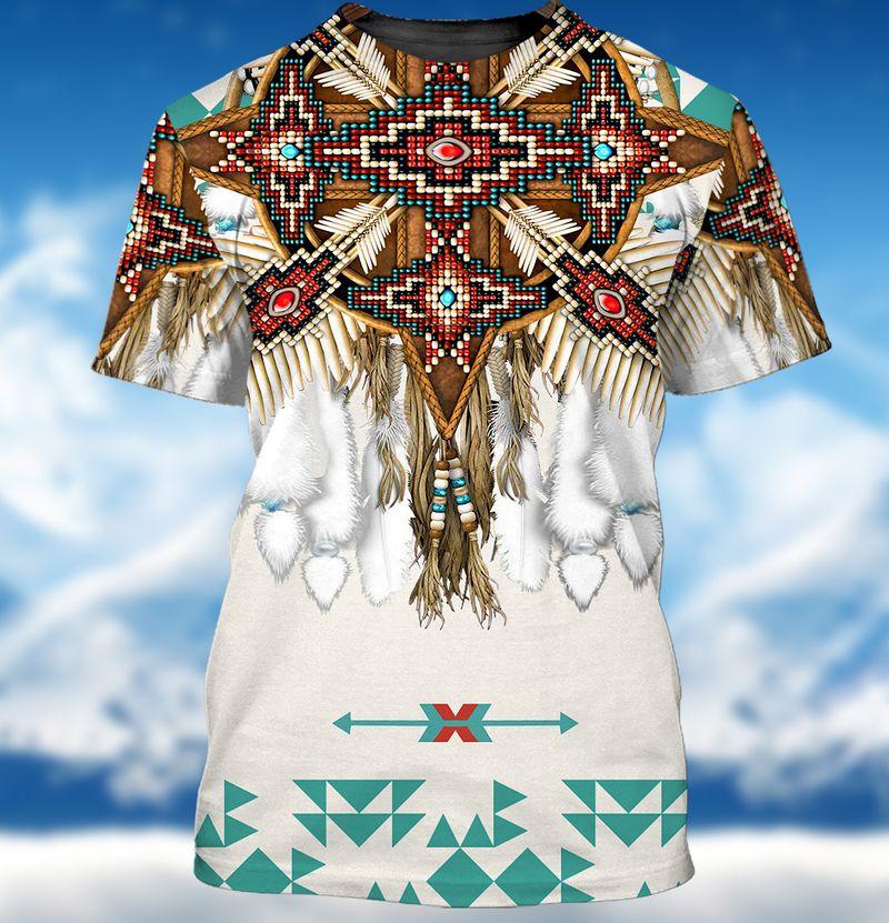 Native American Pattern White 3D Tshirt