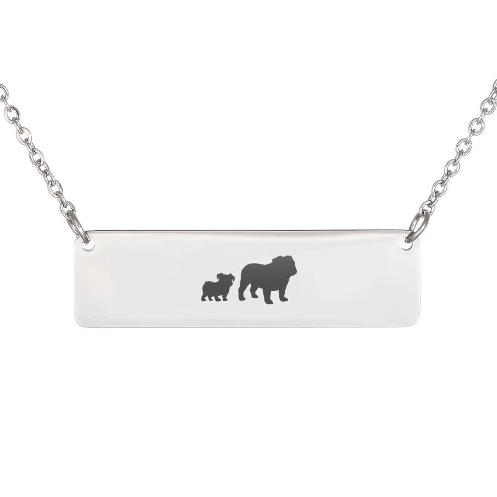 Personalized Mama Bulldog + 1 Baby Bulldog-Necklace