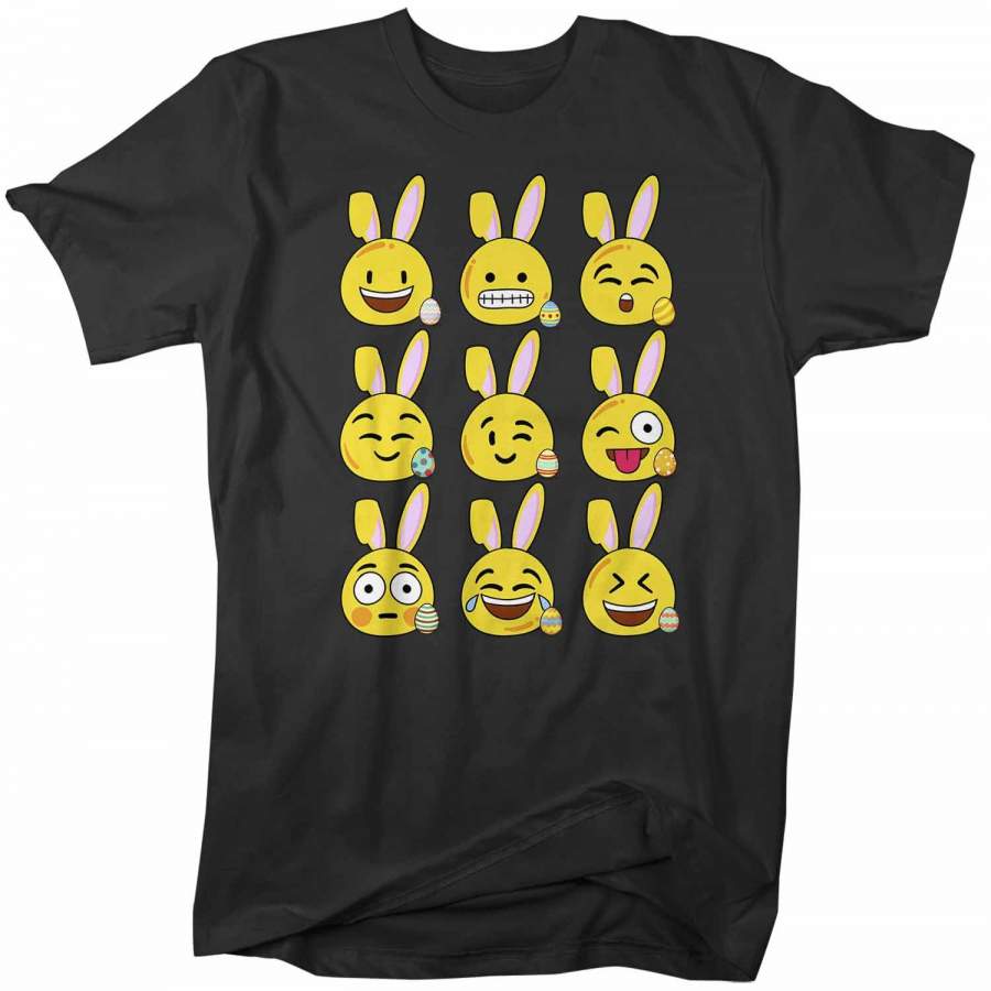 Men’s Funny Easter T Shirt Easter Emoji Shirt Funny Bunny Easter Shirt Bunny Emoji Shirt Cute Shirt