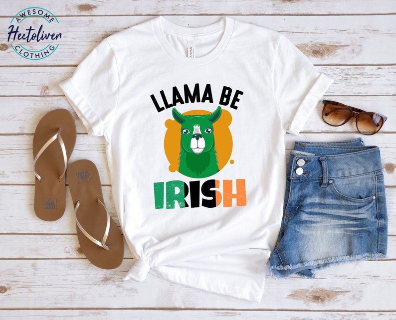 Lucky Irish Llama Shamrock St Patrick Day Animal Gifts T-Shirt, St. Patrick'S Day Shirt, Lucky Day Tshirt