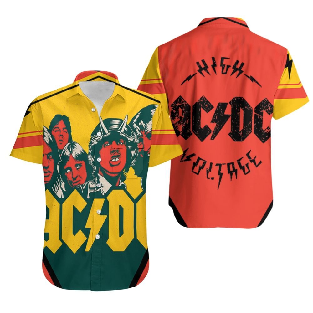 ACDC Demon Red Yellow Hawaiian Shirt