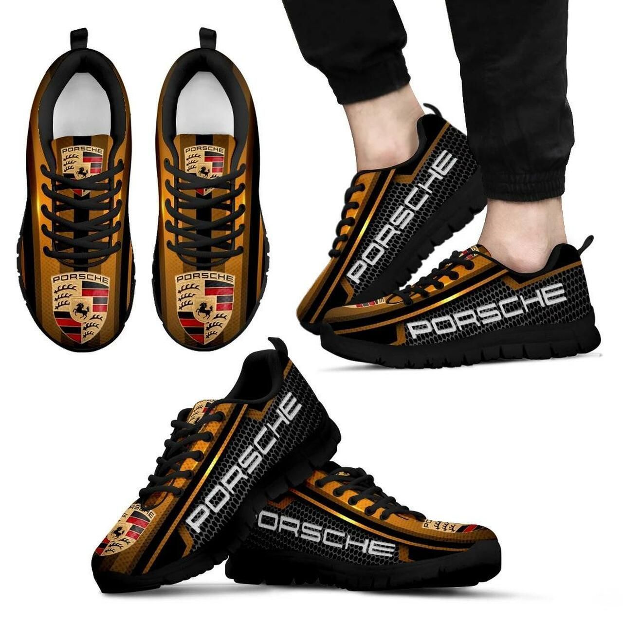 Porsche Car Teams Shoes Gift For Fan Black Shoes 60 Fly Sneakers