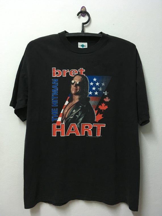 Vintage90S Wwe Wwf Bret Hart Hit Man World Championship Wrestling Shirt 22 Shirt