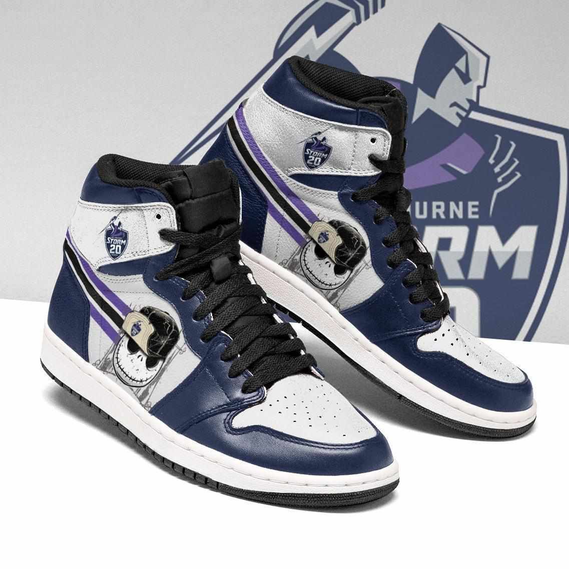 Melbourne Storm Nrl Football Jack Skellington Air Jordan Shoes Sport Sneakers