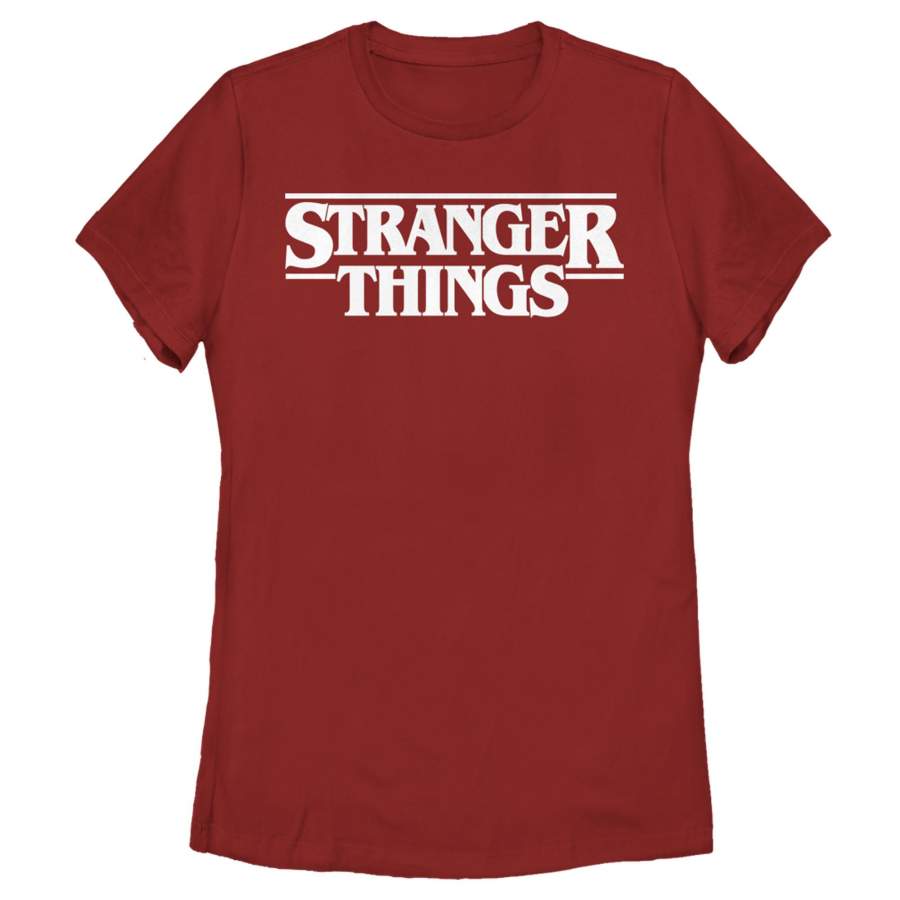 Stranger Things Women’s Ghostly Logo  T Shirt